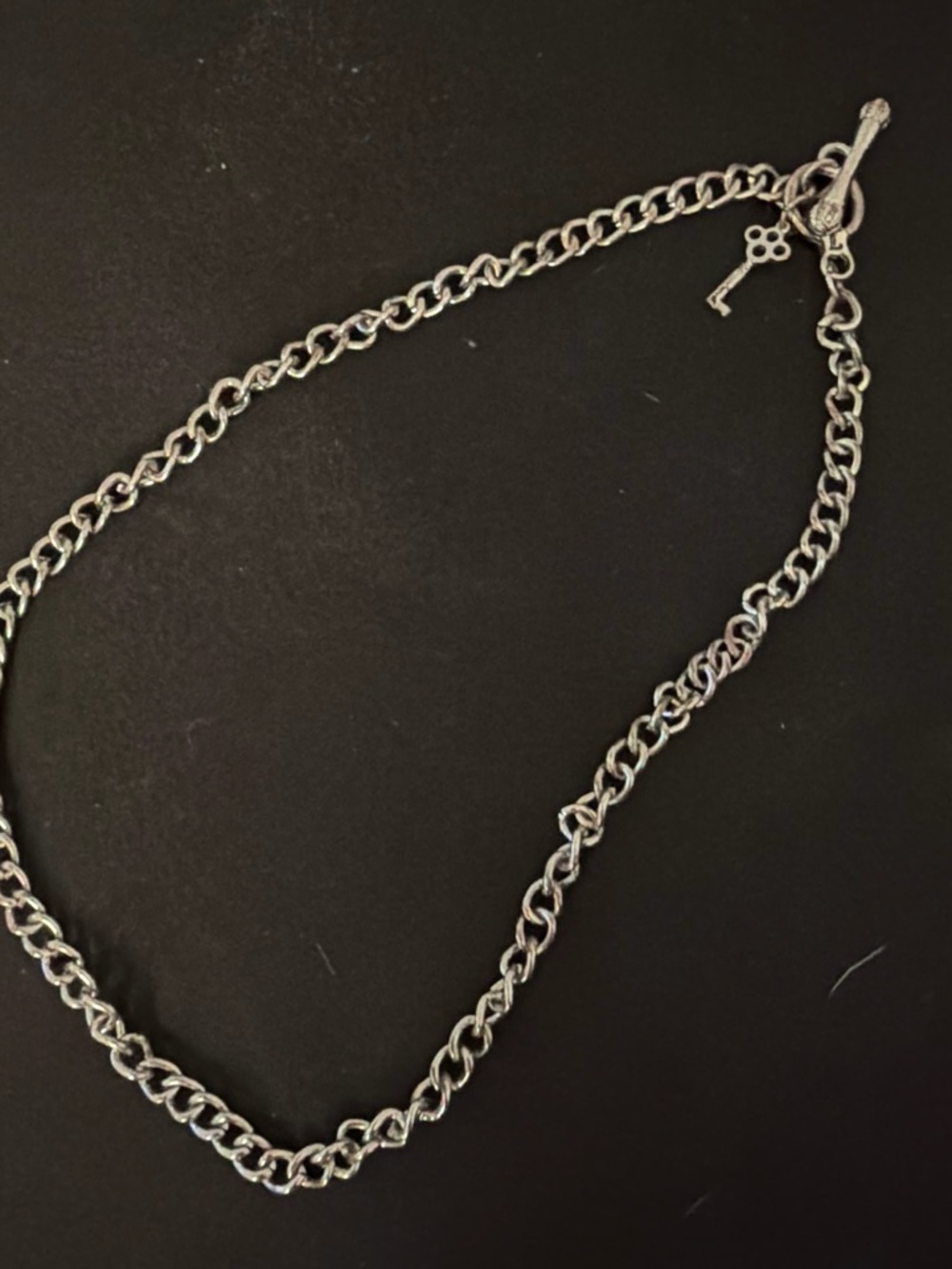Juicy Couture Silver-Tone Chain Necklace with Key Charm